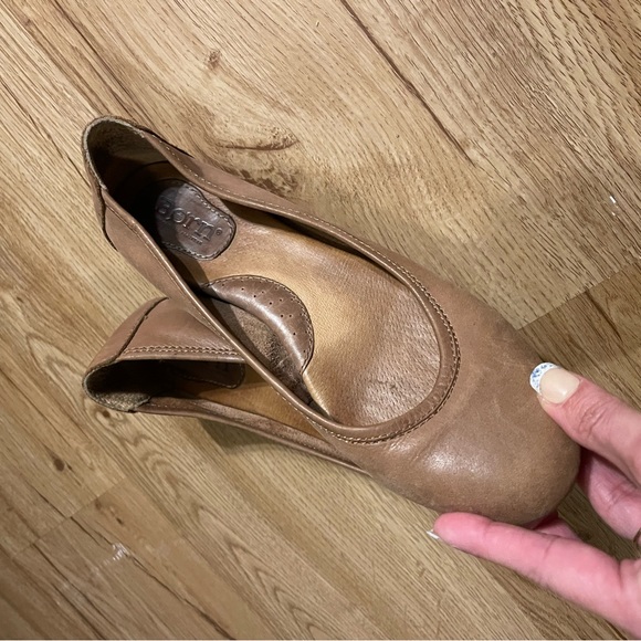 Born Julianna Mid Brown Leather Ballet Slides - Picture 3 of 16